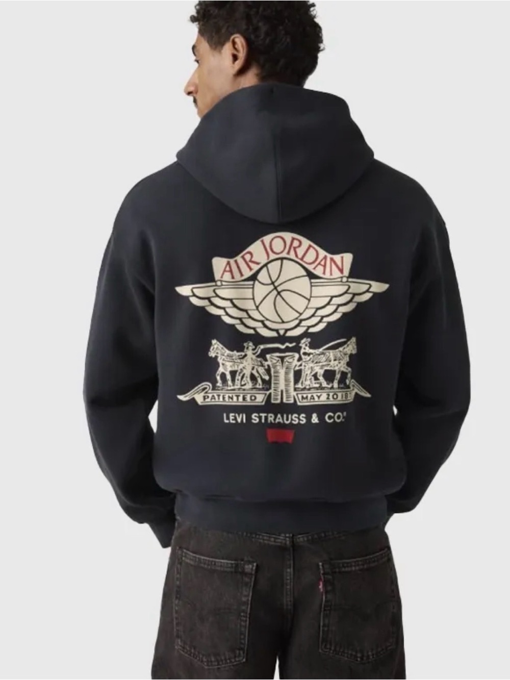 Air Jordan x Levi's Black Graphic Hoodie - Men with Tags size M